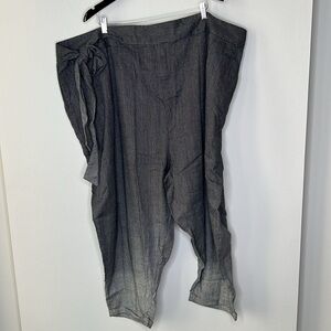 Soncy Tie Waist Pant With Cuffs in Black and White Plaid Ombre Size 6 (30W) NWT!